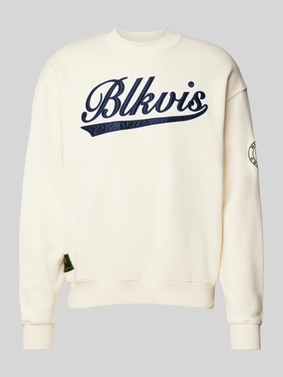 BLKVIS Sweatshirt met ribboorden Offwhite - 1