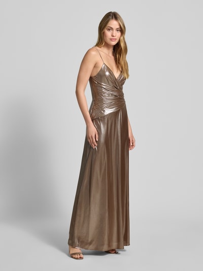 Lauren Ralph Lauren Avondjurk met plooien, model 'RAEHAN' Taupe - 1