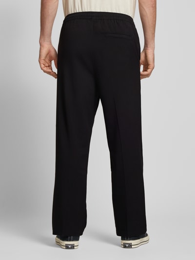 Pegador Wide leg broek met vaste persplooien, model 'MOYE' Zwart - 5