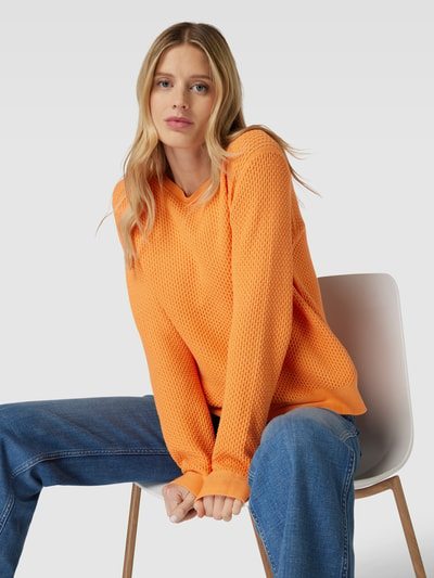 Tom Tailor Strickpullover mit Strukturmuster Orange 3