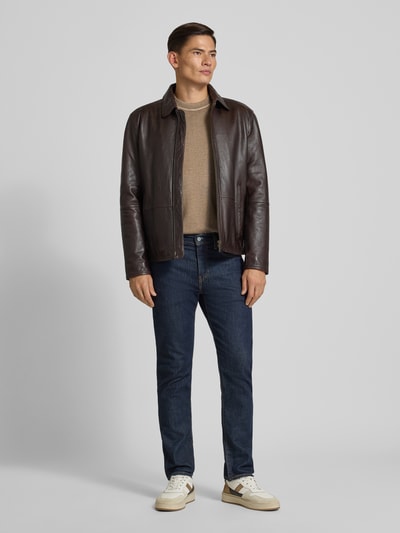 BOSS Orange Regular fit gebreide pullover van pure scheerwol, model 'ASTEFO' Olijfgroen - 1