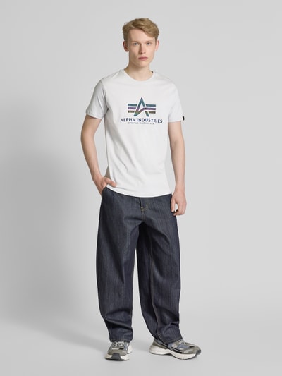Alpha Industries T-Shirt mit Label-Print Hellgrau 1