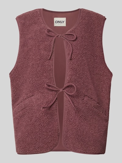 ONLY Regular fit bodywarmer met vetersluiting model 'BABY' Mauve - 1