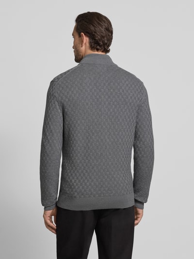 Gant Strickjacke mit Strukturmuster Anthrazit 5