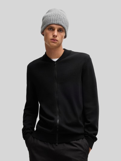 HUGO Regular Fit Strickjacke aus reiner Baumwolle Modell 'SAN JAQUE-C' Black 4