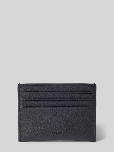 Produktfoto, Portemonnaie mit Logo-Print von Lacoste in Schwarz, feine Narbenleder-Textur, Herren Portemonnaie von Lacoste.
