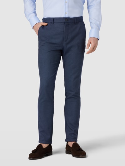 Matinique Straight fit stoffen broek met knoopsluiting, model 'liam' Marineblauw - 4