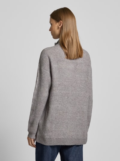 Vero Moda Regular Fit Strickpullover mit Troyer-Kragen Modell 'MILI' Mittelgrau 5