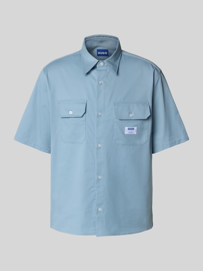 Hugo Blue Freizeithemd mit Knopfleiste Modell 'Ekyno' Rauchblau 2
