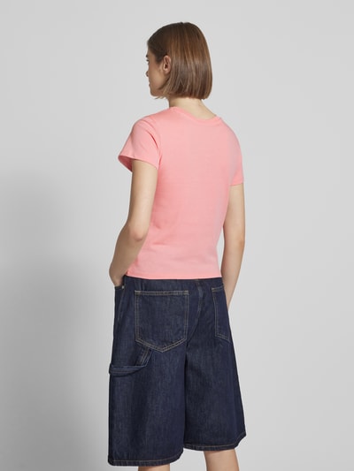 Review T-shirt z nadrukiem z logo Różowy 5