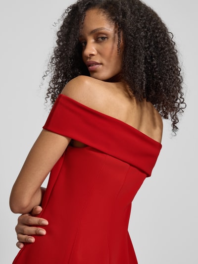 Lauren Ralph Lauren Abendkleid mit Carmen-Ausschnitt Rot 3