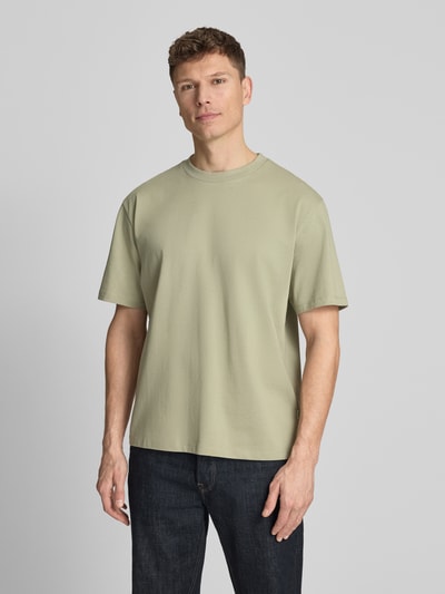 Lindbergh Oversized t-shirt z okrągłym dekoltem Oliwkowy 4