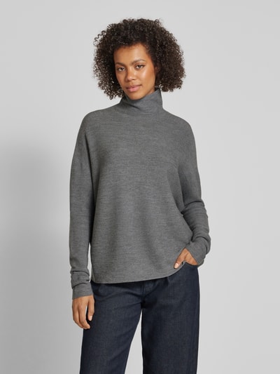 Drykorn Oversized gebreide pullover met opstaande kraag, model 'LIORA' Middengrijs gemêleerd - 4