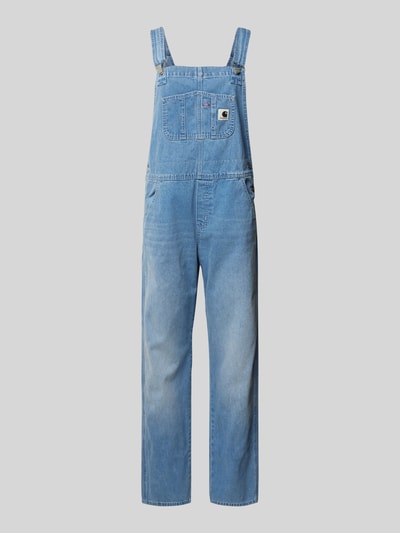 Carhartt Work In Progress Straight Leg Latzhose mit Label-Patch Jeansblau 2