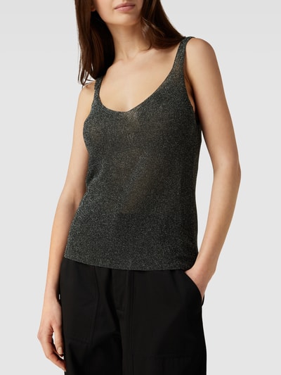 Mango Top mit V-Ausschnitt Modell 'KLING' Black 3