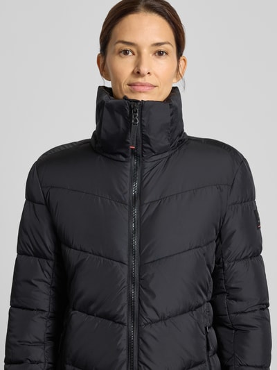 FIRE + ICE Gewatteerde lange jas met tweewegsritssluiting, model 'AENNY3' Black - 3