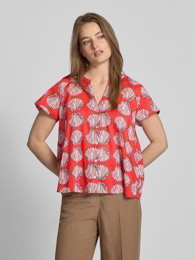 Christian Berg Woman Regular fit blouse met V-hals Lichtrood - 4