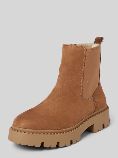 Tom Tailor Gefütterte Chelsea Boots aus Kunstleder Mittelbraun 1