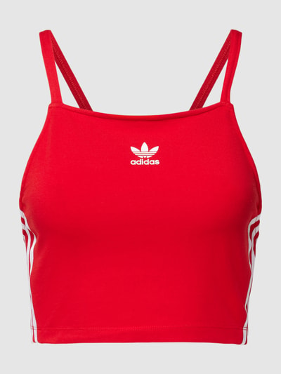 adidas Originals Top krótki z nadrukiem z logo Ciemnoczerwony 2