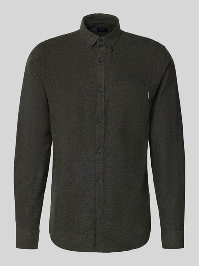 Lindbergh Slim Fit Freizeithemd mit Brusttasche Modell 'Brushed' Oliv 2