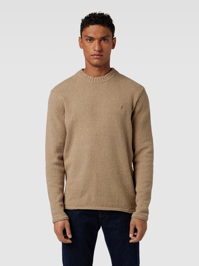 Drykorn Gebreide pullover met opstaande kraag, model 'LEANDO' Beige - 4