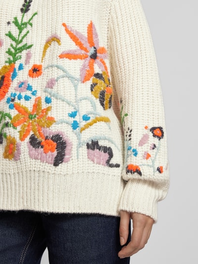 Essentiel Wollen pullover met stitchingdetails Ecru - 3