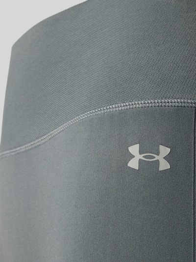 Produktfoto, niebieskoszare Slim Fit Leggins mit Logo-Print Modell 'Vanish' od Under Armour, elastyczna tkanina, szeroki pas