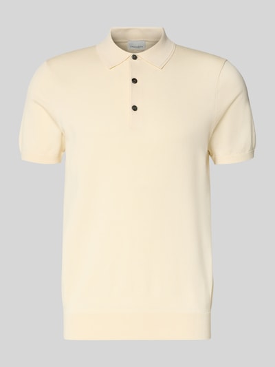 Profuomo Koszulka polo o kroju slim fit z mieszanki lyocellu z dodatkiem jedwabiu Złamany biały 2