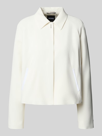 BOSS Regular Fit Kurzblazer aus reiner Viskose Modell 'JANDERA' Offwhite 2