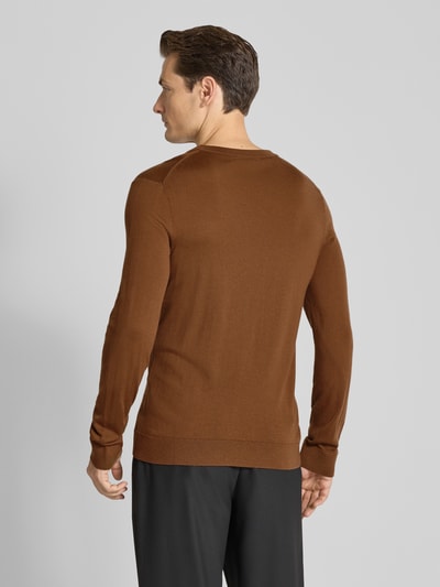 SELECTED HOMME Regular fit pullover van zuivere merinowol, model 'TRAY' Cognac - 5