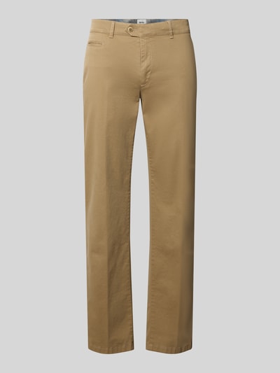 Produktfoto, gerade Hose aus Viskose-Mix Modell 'Everest' von Brax, beige Farbton, glatte Textur, klare Linien, Herren Gerade Hose
