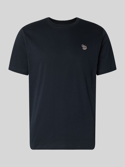 Produktfoto, Regular Fit T-Shirt mit Rundhalsausschnitt von PAUL SMITH, schwarze Baumwolle, dezentes Stitching, glatte Textur