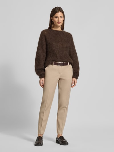 windsor. Straight Fit Stoffhose mit Bügelfalten Beige Melange 1