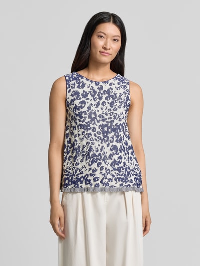 Marc Cain Stricktop aus Viskose-Mix mit Rundhalsausschnitt Offwhite 4