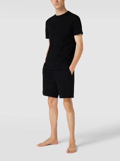 Christian Berg Men Sweatshorts met labeldetail Zwart - 1