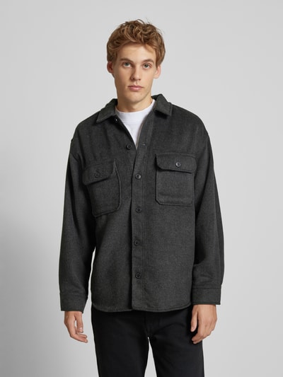 Jack & Jones Regular fit vrijetijdsoverhemd met paspelzakken op de borst Zwart - 4