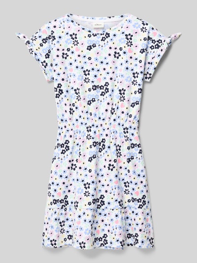 s.Oliver RED LABEL Getailleerde mini-jurk van katoenmix Wit - 1