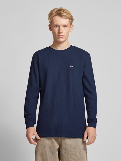 Tommy Jeans Regular Fit Longsleeve mit Label-Stitching Marine 4