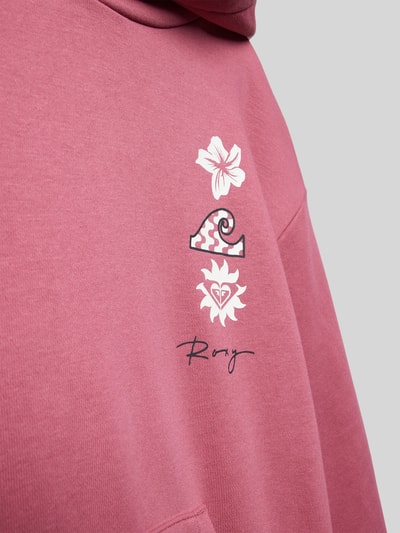 Roxy Hoodie mit Motiv- und Label-Print Modell 'SURF FEELING' Pink 2