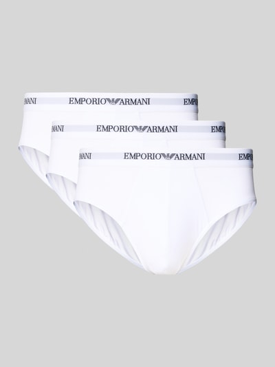 Emporio Armani Slip mit elastischem Logo-Bund im 3er-Pack Weiss 1