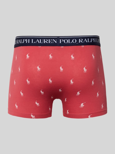Productfoto, Skinny Fit Boxershorts uit katoenmix in 3-pack van Polo Ralph Lauren Underwear, effen rood, label op elastische tailleband, stretchmateriaal
