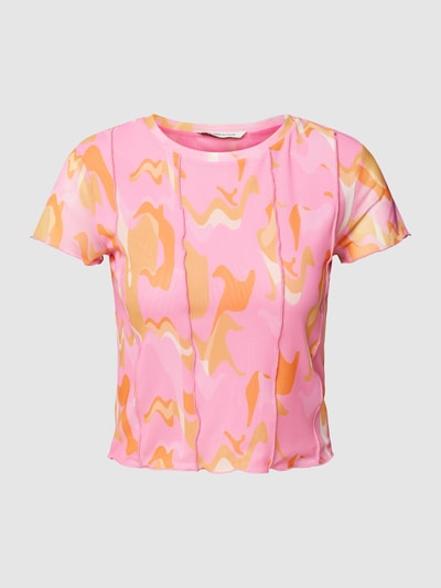 Tom Tailor Denim T-shirt met all-over motief Roze - 2