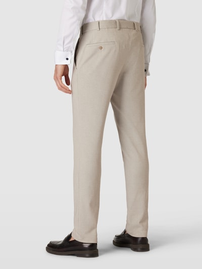 ATELIER TORINO Slim fit stoffen broek met persplooien Beige - 5