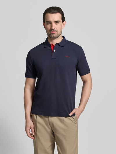 GANT Koszulka polo o kroju regular fit z wyhaftowanym logo Granatowy 4