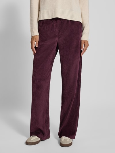 MAC Stoffen broek met Franse steekzakken, model 'Chiara' Aubergine - 4