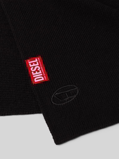 Diesel Schal aus Woll-Mix mit Logo-Stitching Black 3
