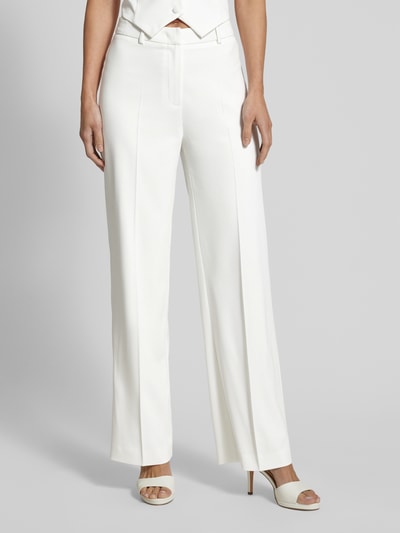 Swing Straight Leg Stoffhose mit Bügelfalten Offwhite 4