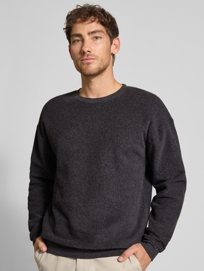 American Vintage Sweatshirt mit gerippten Abschlüssen Modell 'BOBYPARK' Anthrazit 3