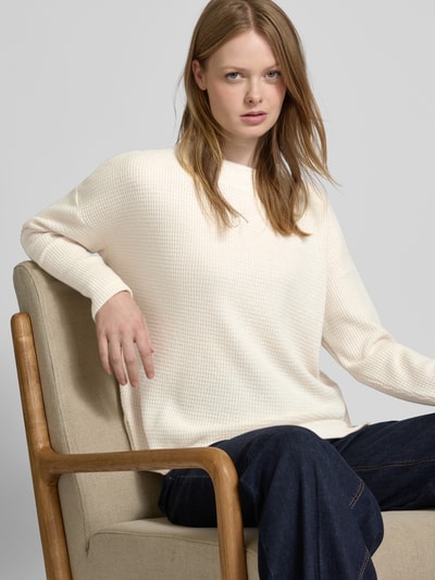 Tom Tailor Relaxed Fit Sweatshirt mit Waffelstruktur Beige 3