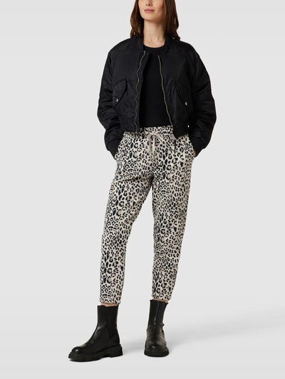 Christian Berg Woman Sweatpants met dierenprint Zand - 1